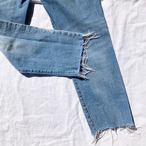 LEVI'S Wedgie Rough Tide High Rise Straight Leg Raw Hem Cropped Jeans, Size 25 - Picture 10 of 15